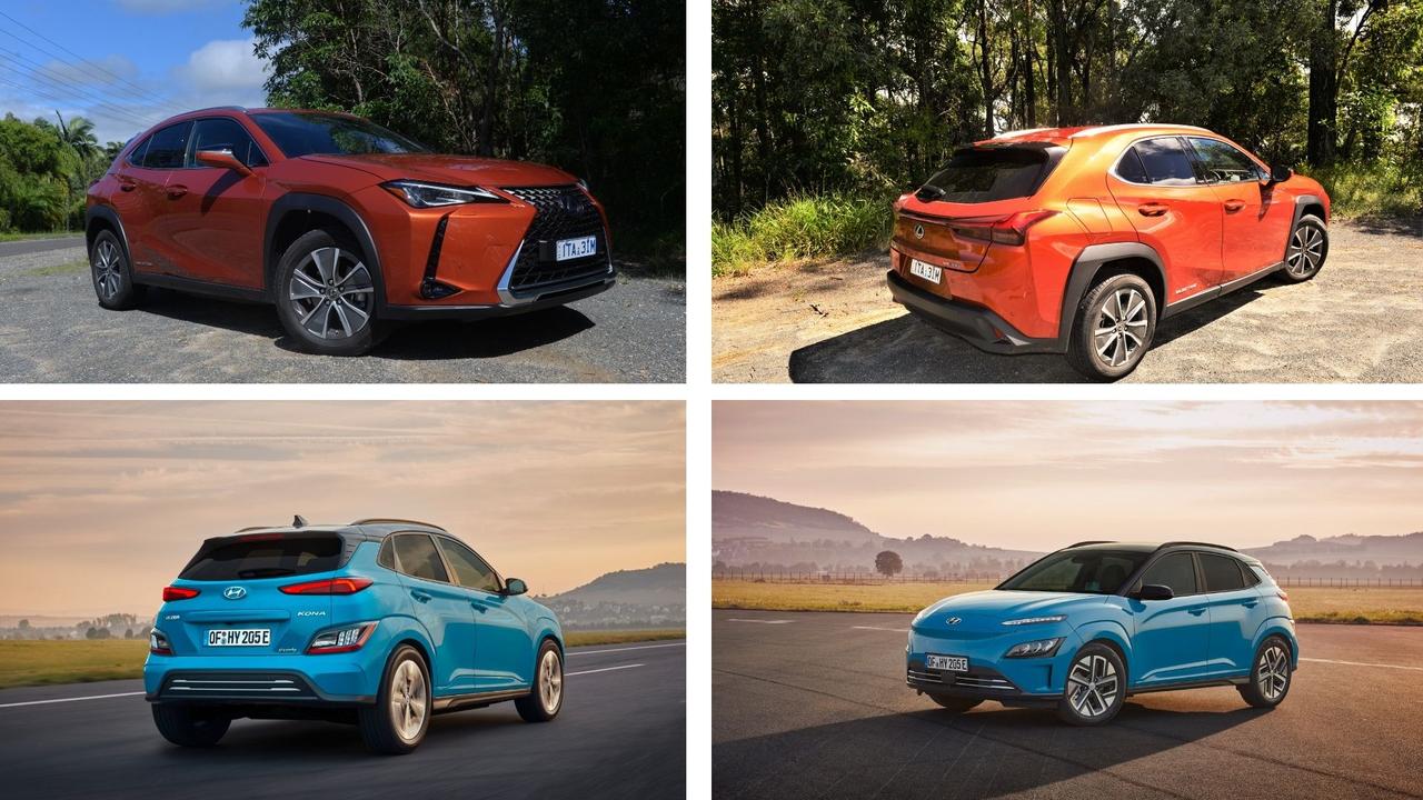 The Lexus UX 300e and Hyundai Kona Electric Highlander go head-to-head.