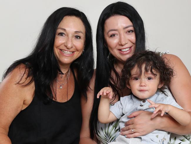 Pictured in Coogee is Mum for Mum pairing Merle Ware and Natalie Dagli with her one year old son Gabriel.Mum for Mum is a charity which pairs experienced mothers up with expecting and new mums to offer support and mental first aid.Picture: Richard Dobson