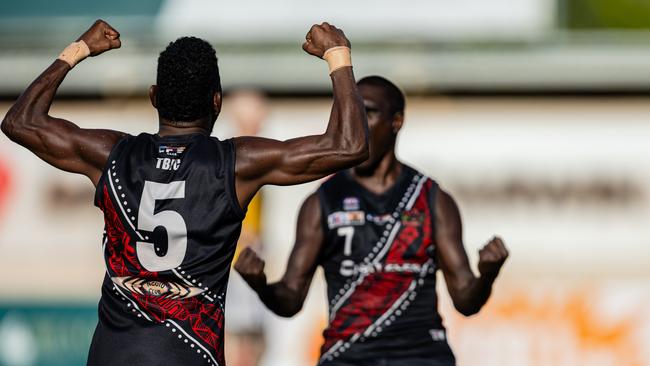 Kim Kantilla as St Mary's took on the Tiwi Bombers in the 2024-25 NTFL men's semi-final. Picture: Pema Tamang Pakhrin