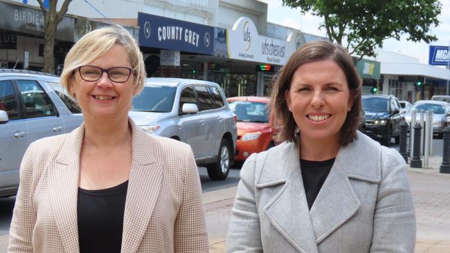 Regional Development Minister Clare Scriven welcomes Liz McKinnon as South Australia's first Cross Border Commissioner. Picture: Arj Ganesan