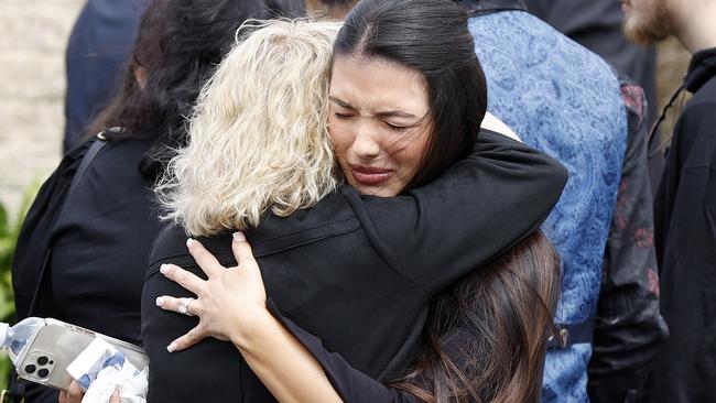 Family members arriving at the funeral service for Tyrese Bechard at HisHouse Church in Picton. Picture: Jonathan Ng