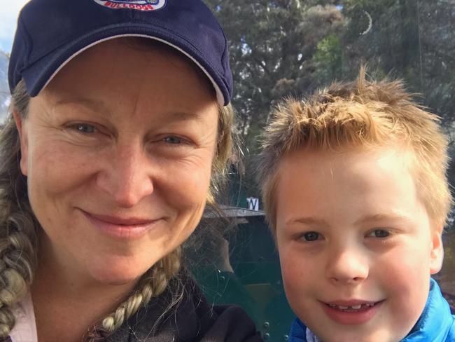 Holly Myers with her son Huckleberry. The mum and son are recovering in hospital after being stabbed. Pictures: supplied by family