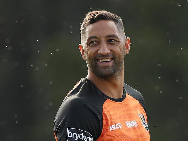 Benji Marshall during Wests Tigers NRL training at St Lukes Park, Concord. Picture: Brett Costello