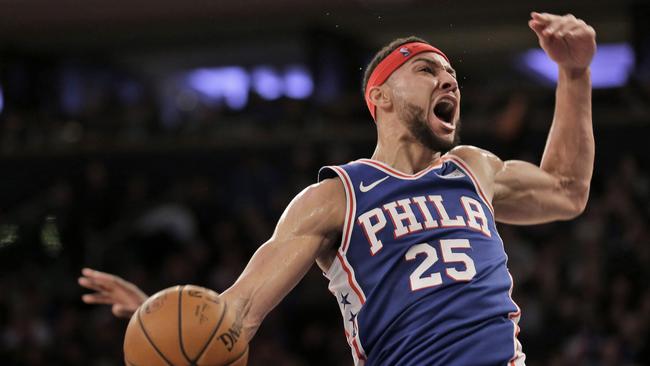 Ben Simmons in action for the 76ers. Picture: AP Photo/Seth Wenig