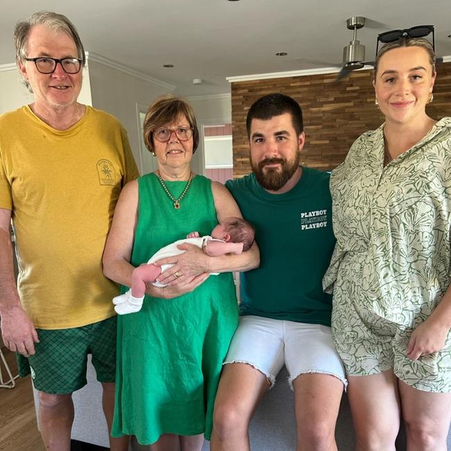 Bette meeting her grandparents. Picture: Supplied