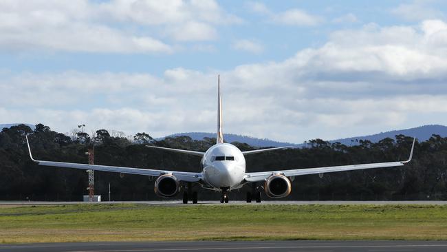 A plane at the airport. Picture: MATHEW FARRELL