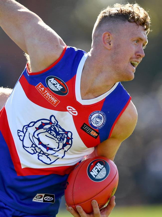 Liam Hunt in action for North Heidelberg. Picture: Josh Chadwick