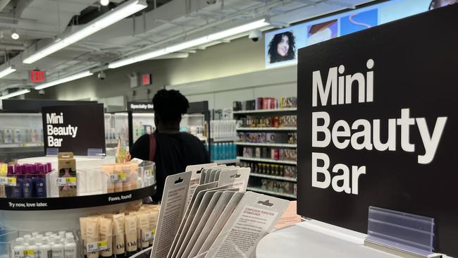 Mini Beauty Bar at Target, Times Square, New York. Picture: Benedict Brook