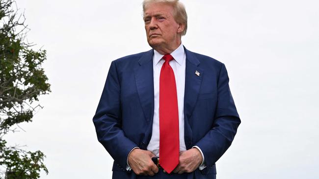 Mr Trump at his golf course in California today. Picture: Robyn Beck/AFP