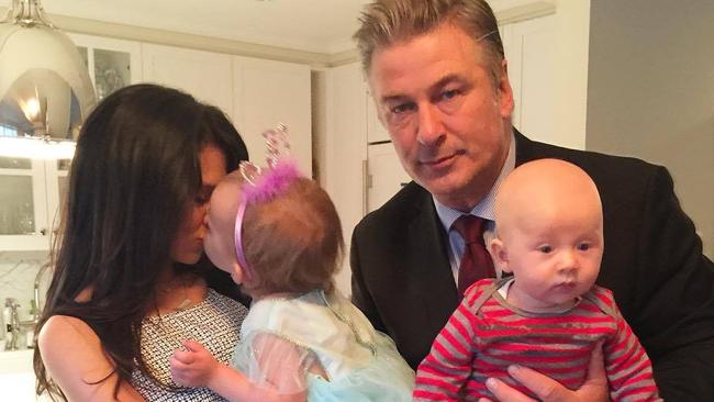 Family man Alec Baldwin, with wife Hilaria and their children Carmen and Rafael. Picture: Instagram