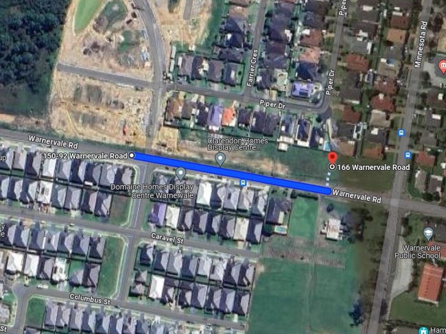 Not far to travel: A development application has been lodged for a second childcare centre on Warnervale Rd at Hamlyn Terrace, just 200m down the street from where a 120-place centre was approved in 2023. Picture: Google