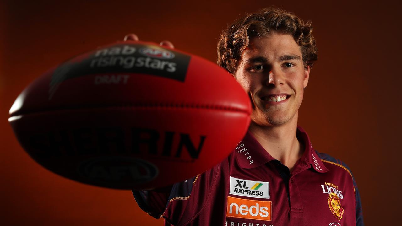 Deven Robertson after being drafted by the Brisbane Lions this week. PICTURE: Michael Klein.