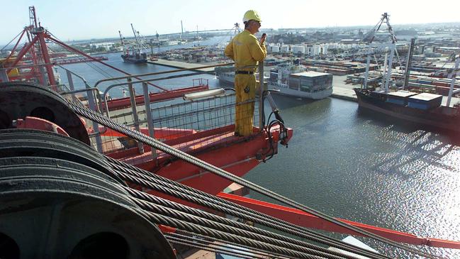 The writ of the merged union will extend to the wharfies, enhancing its ability to ‘bring the economy to a standstill’ in the event of disagreements with employer groups or the state. Picture: David Crosling