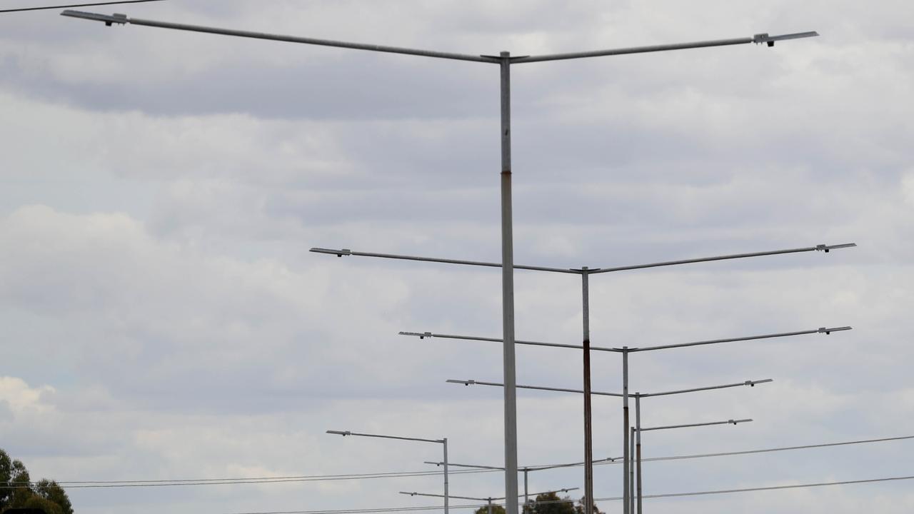 Streetlights on Ballarat Rd have been repeatedly targeted by copper thieves. Picture: Mark Wilson.