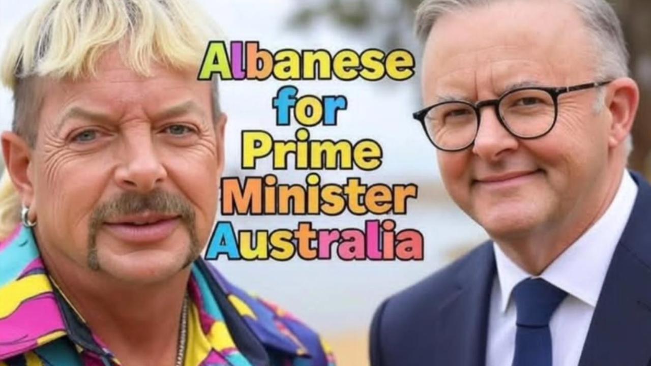 Joe Exotic, real name Joseph Maldonado-Passage, made a post to Instagram endorsing Anthony Albanese. Picture: Instagram.