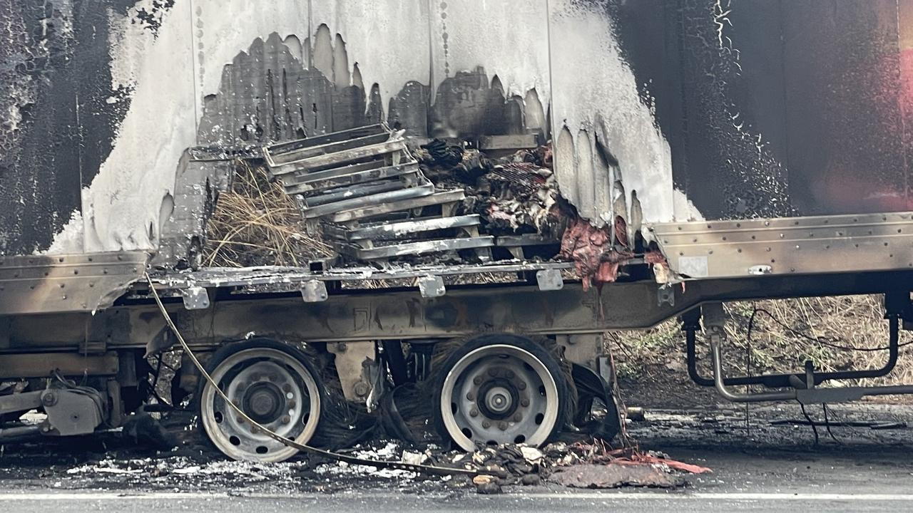 Emergency crews were called to a truck trailer fire on the Bruce Highway at Chatsworth in the early hours of Saturday morning.