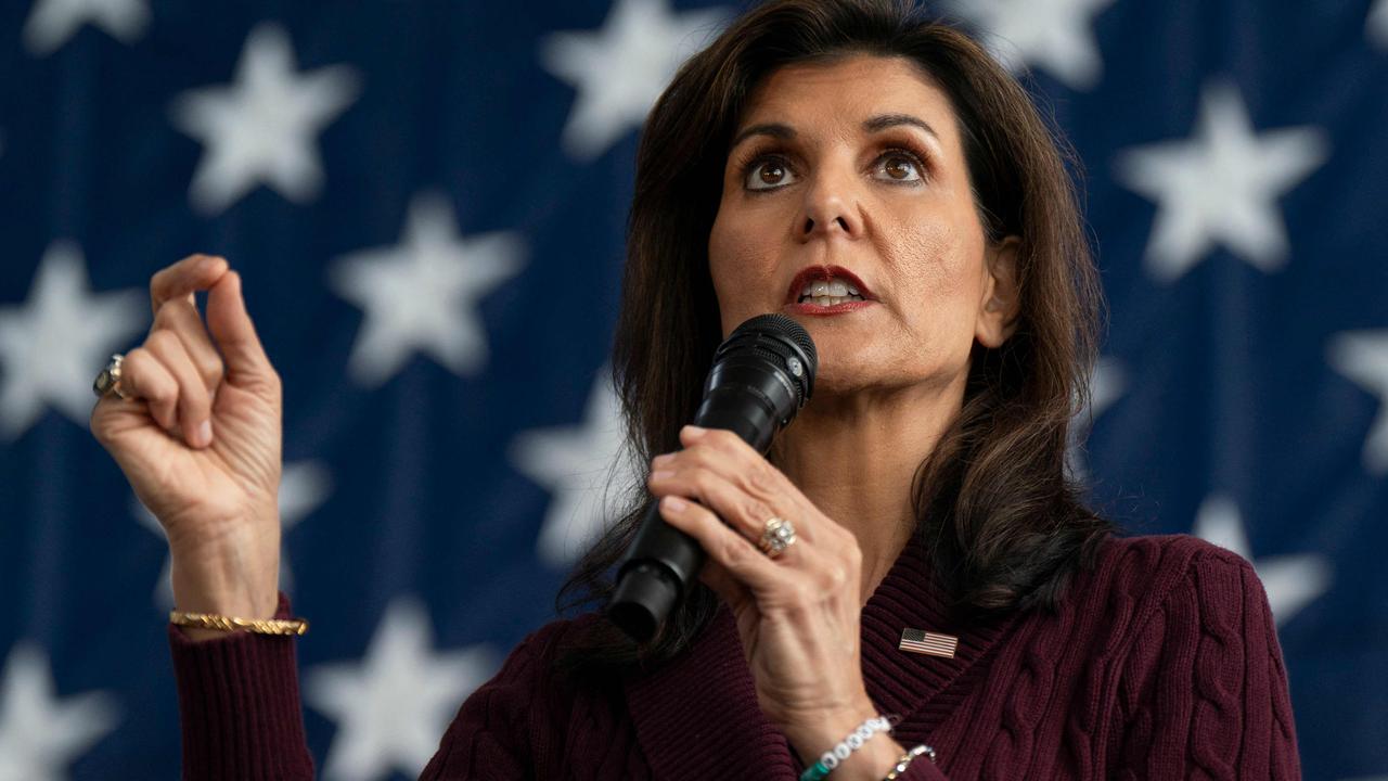 His last remaining rival, Nikki Haley, in North Carolina on the same day. Picture: Allison Joyce/AFP