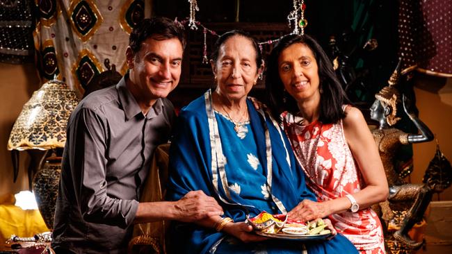 Mrs Singh with children Amrik and Sheila at Jasmin. Picture: Matt Turner