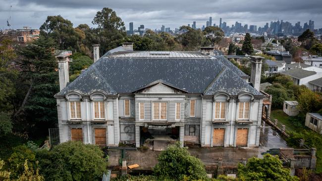 Craven’s business partner hosted a Halloween party at the “ghost mansion” in 2022, which filled the property with zombies. Picture: Jake Nowakowski