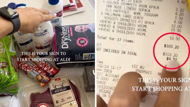 The Coles shop included a lot fewer items. Image: TikTok / @zoe.schilling