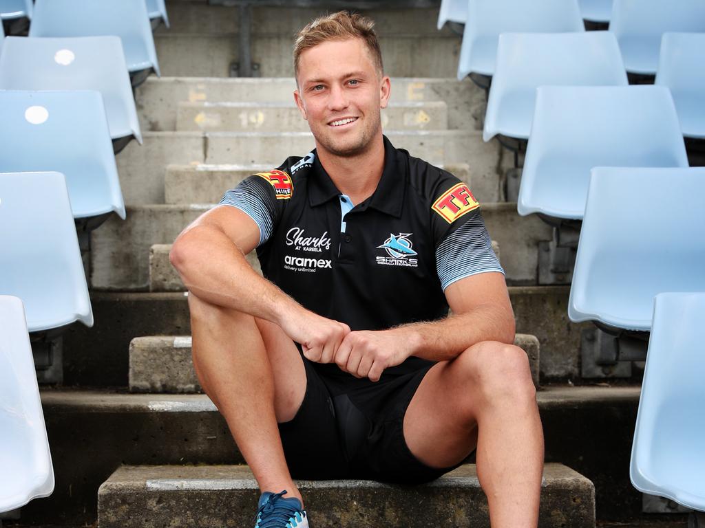 Moylan has played just 34 games in his past three seasons at the Sharks due to various injuries. He has one year on his contract to prove his worth to new coach Craig Fitzgibbon. Picture: Richard Dobson
