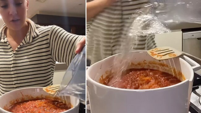 Innocently making bolognese. Photo: Instagram/Shannen Gunning