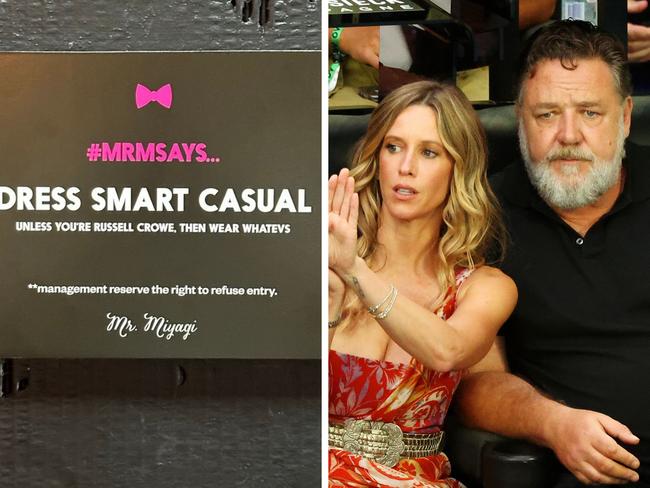 Venue’s cheeky retort to Russell Crowe ban