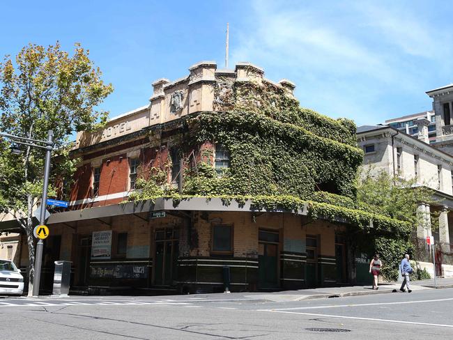 Terminus Hotel in Pyrmont was finally sold this year after sitting untouched for more than 30 years. Picture: Carly Earl