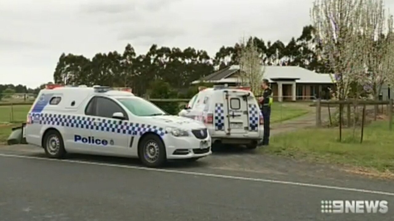 Police at the scene of a fatal alleged hit-and-run in Traralgon in Victoria on Tuesday. Picture: Nine News