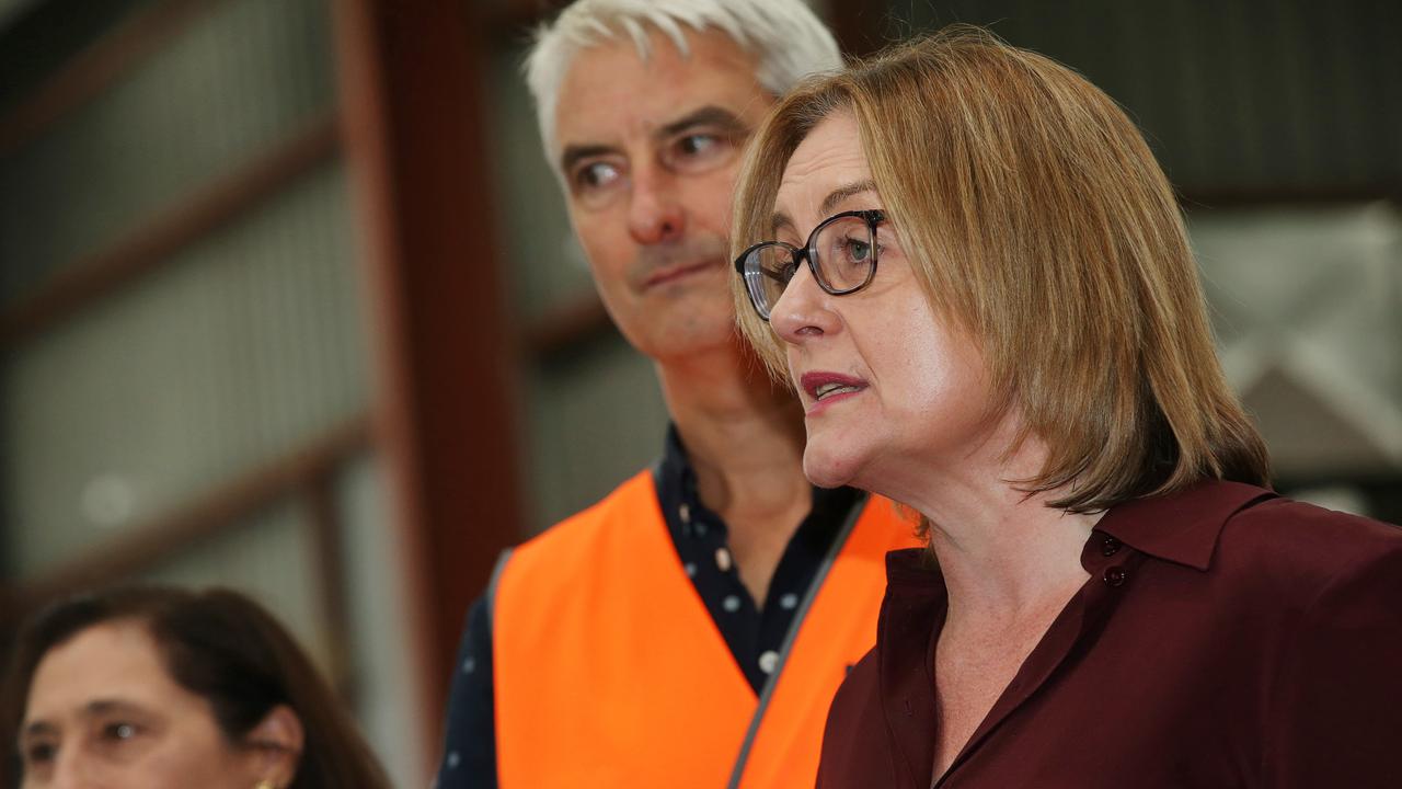 Premier Jacinta Allan visited Geelong Foodshare on Friday morning. Picture: Alan Barber