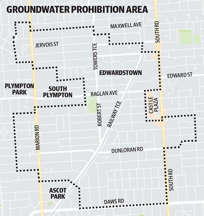 An EPA map showing the extent of the contaminated groundwater.