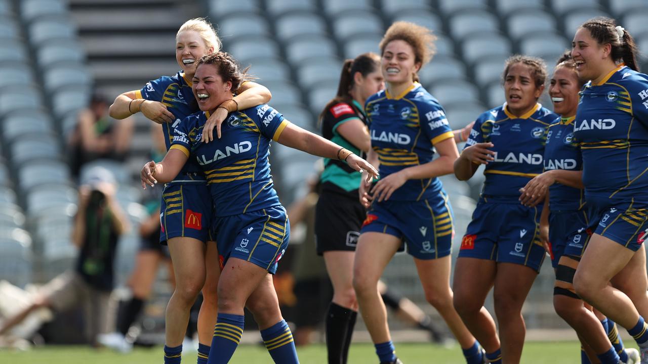 Kennedy Cherrington celebrates a try. Picture: Brendon Thorne/Getty