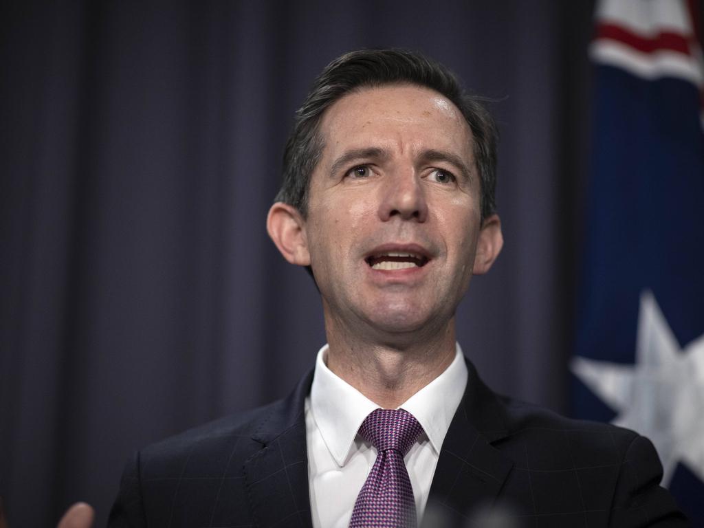 Finance Minister Simon Birmingham says Labor accepted the tax cuts ‘begrudgingly’.Picture: NCA NewsWire/Gary Ramage