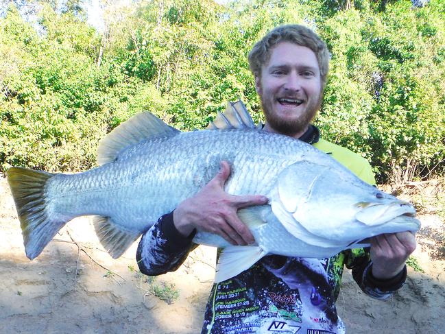 Kai Argent was rapt with his 108cm Daly River barra that helped him win round three of the Top End Barra Series