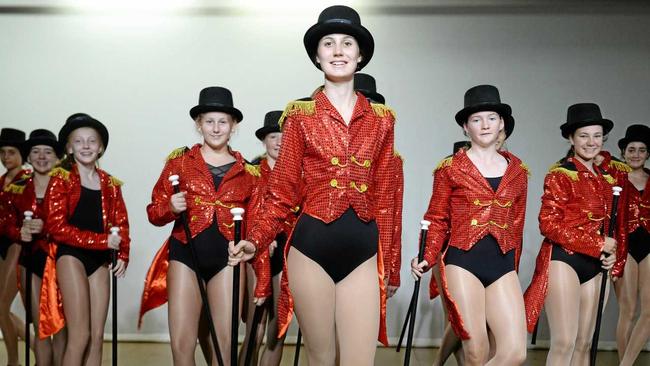 The Rockhampton Girls Grammar School Performance Company rehearse their Greatest Show number for nxt Wednesday's Girls Rock concert at the Pilbeam Theatre. Picture: Jann Houley