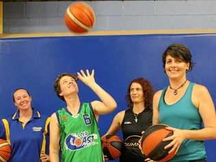 HOOP DREAMS: Women's basketball will feature at the Lismore Masters Games. L-R: Angela Richardson, Jahli Eves, Nadine Chandler and Elisa Brownhill. Picture: Alison Paterson