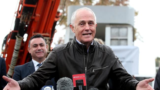 Prime Minister Malcolm Turnbull visits Snowy Hydro scheme. Picture: Kym Smith