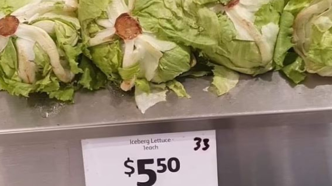 A single image of a local supermarket selling lettuces for nearly $6 each has revealed the stark reality of Australia's cost of living crisis as food and petrol prices continue to soar. Picture: Reddit