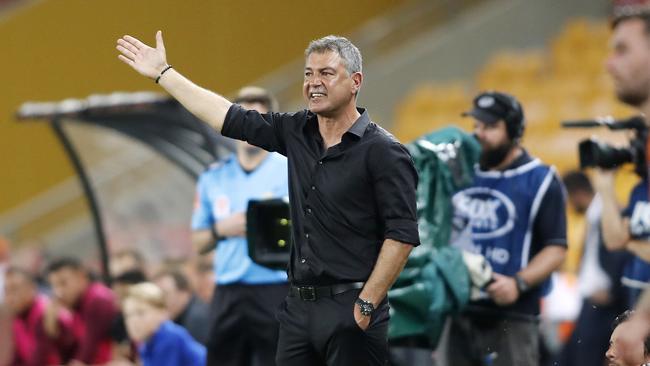 United coach Mark Rudan during Friday night’s match. Picture: AAP