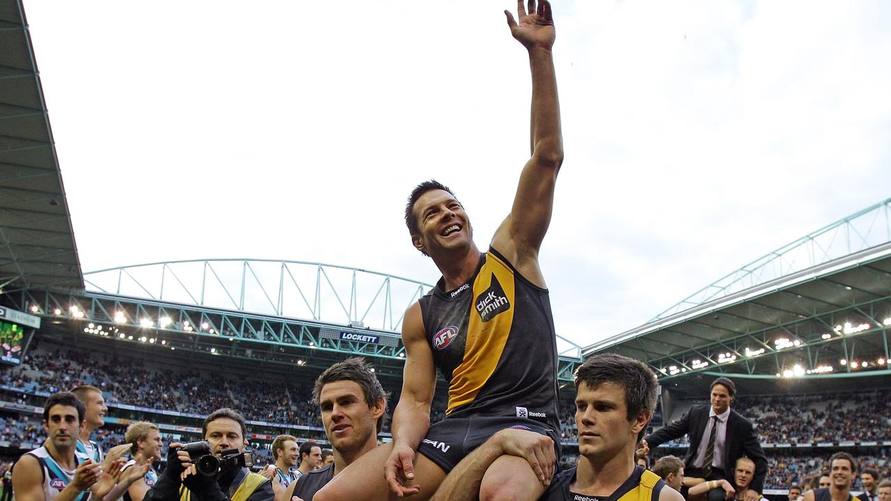 Happier times for Ben Cousins when he played for the Richmond Tigers in 2010. Picture: Scott Barbour/Getty Images