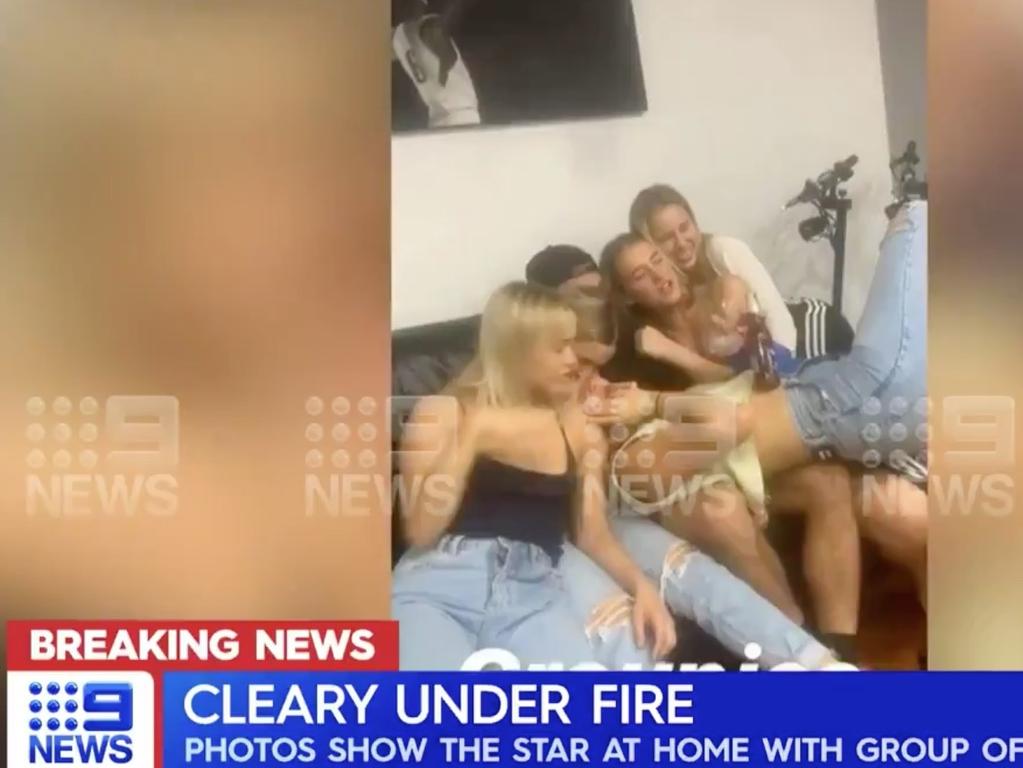 The females reportedly stayed at Cleary’s house for a short time. Picture: Channel 9