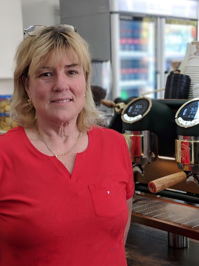 Sue Borg at her newly opened cafe.