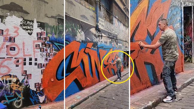 Supporters have been outraged to see a mural for killed Australian women covered up.