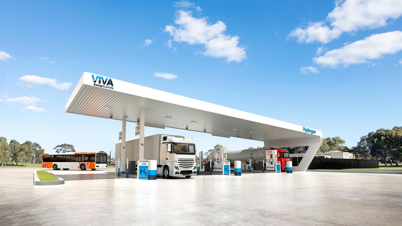 Concept images of Viva Energy's hydrogen service station.