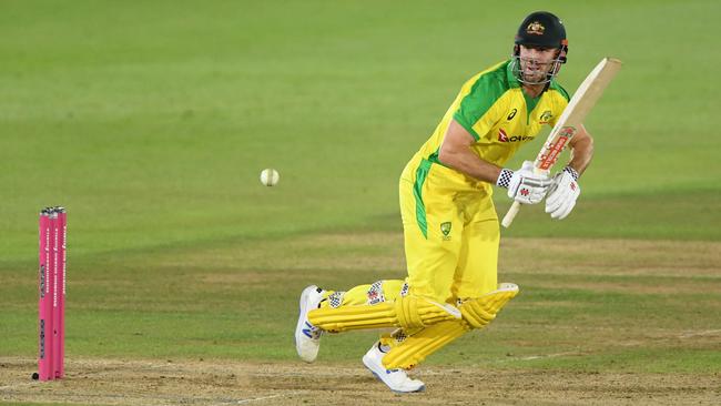 Mitchell Marsh holds the Australian middle order together during the T20 victory over England at Southampton. Picture: Getty Images