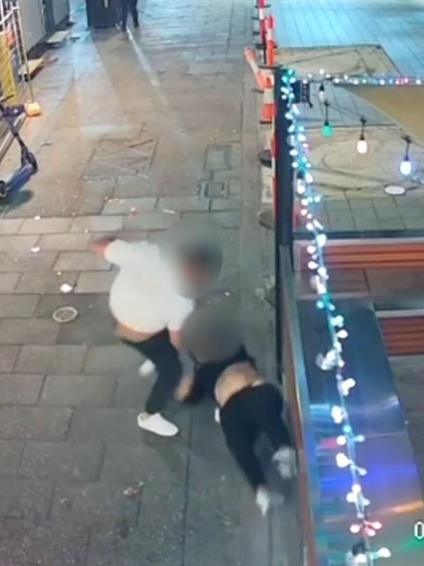 A young man has been rushed to hospital in a fight for life after an early morning alleged assault on Hindley St in the CBD. Picture: 7NEWS