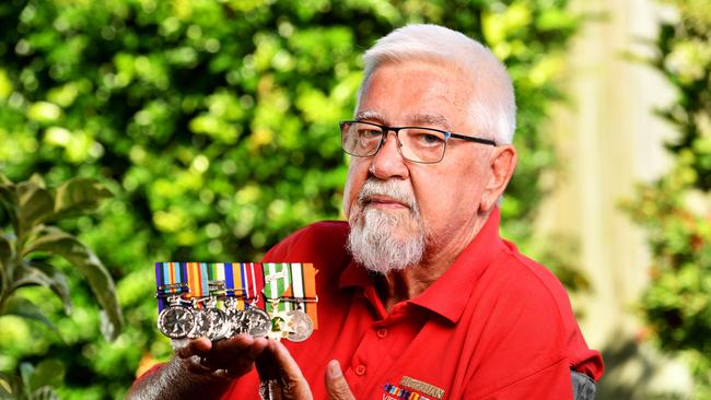 Vietnam veteran Garry McGlone speaks about his time during the battle of Nui Le, 49 years ago. Picture: Alix Sweeney