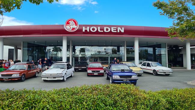 The von Bibra Holden dealership in Robina pictured on October 10 before the sign was taken down.