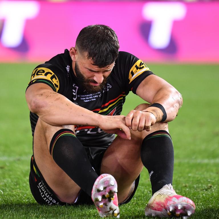 Josh Mansour’s final game for the Panthers ended in tears. Picture: Grant Trouville/NRL Photos