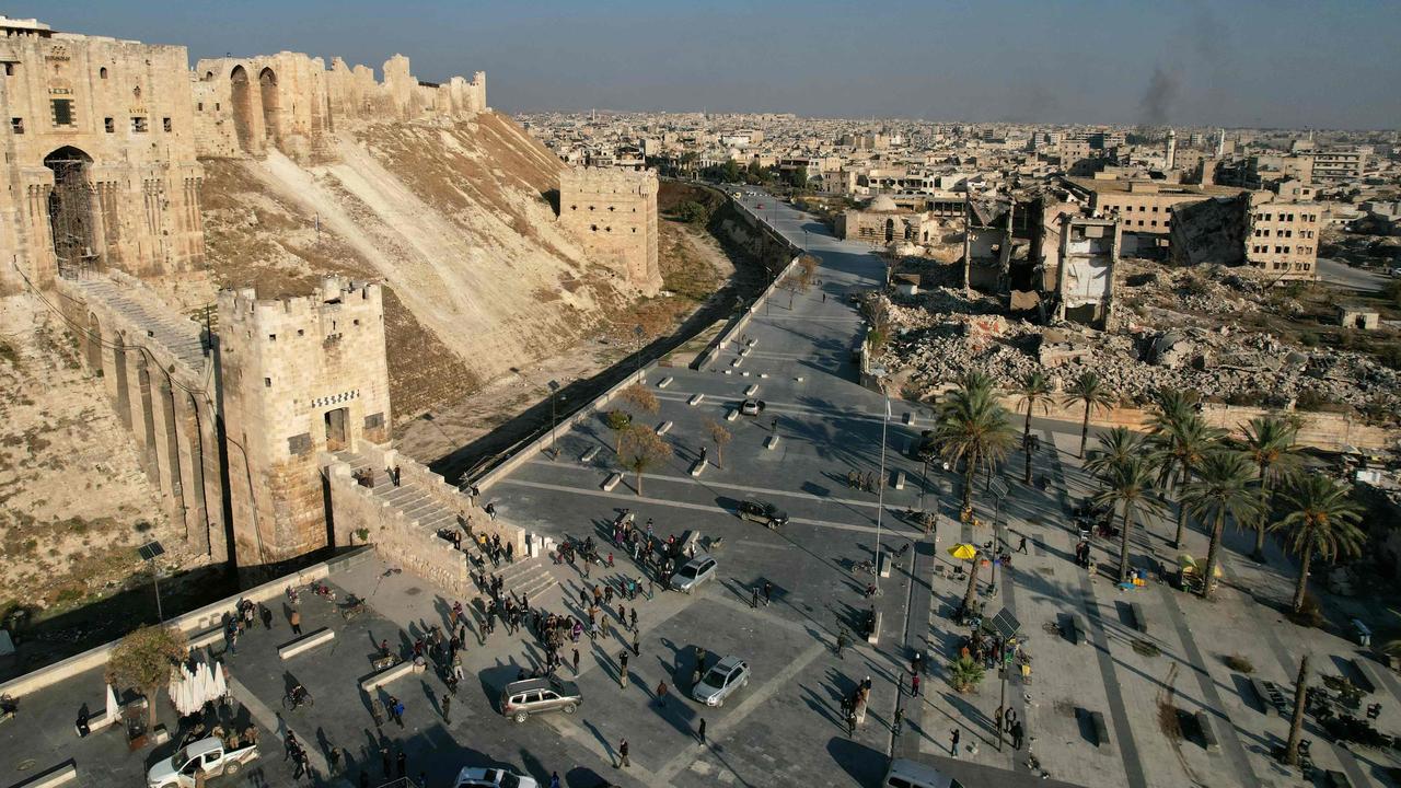 This aerial view shows the landmark citadel of Aleppo and the surrounding city on November 30, 2024, after rebel fighters took over Syria's second city. Picture: AFP